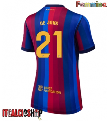 Barcelona Frenkie de Jong #21 Prima Maglia Femmina 2026-27 Manica Corta